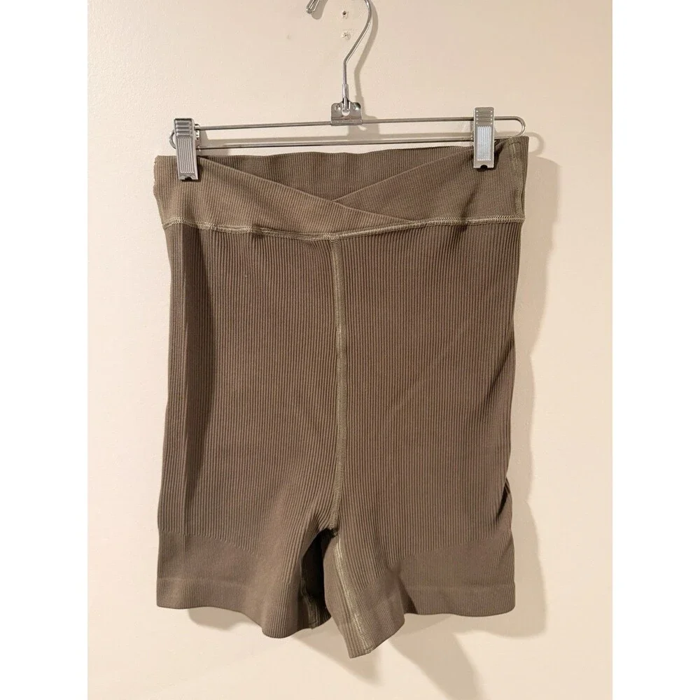 Free People Movement Free Throw Shorts Army Green Size Large NWOT